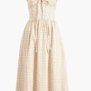 NEW Hill House The Juliana Dress - Sand Basketweave Cotton Sateen - Size XXS